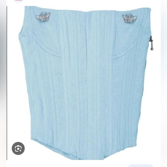 Boy’s Lie Blue Corset top Flawed Small - Picture 3 of 7